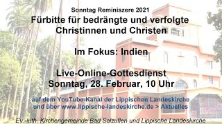 OnlineGottesdienst quotFürbitte für Indienquot am 2822021 [upl. by Niwdog]