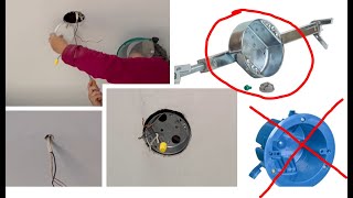 How to Install Electrical Box for Ceiling Light Fixture [upl. by Haldane]