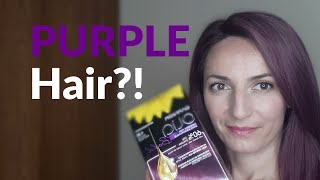 Dyeing My Hair At Home GARNIER Olia VIOLET RED 426 I Review [upl. by Barnabe]