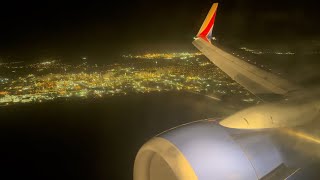 Southwest Boeing 737700 Night Landing Louis Armstrong New Orleans Intl KMSY [upl. by Mannos]