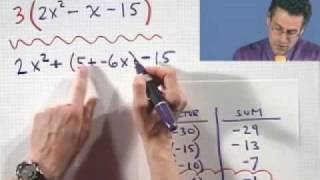 Factoring Trinomials The Grouping Method Part 2 of 2 from Thinkwell College Algebra [upl. by Enak563]