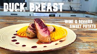 Duck Breast Recipe With Red Wine and Berries Sauce  Lust for Taste [upl. by Shulem]