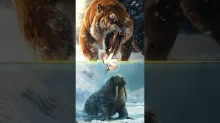 SaberToothed Cat Vs Mammoth Brown Bear Wolf Homo Erectus [upl. by Alleunamme465]