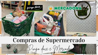 COMPRAS de SUPERMERCADO do MÊS  PINGO DOCE e MERCADONA [upl. by Ereveniug472]