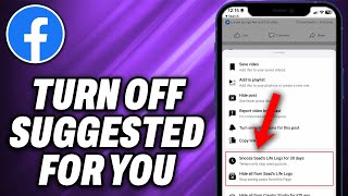 How To Turn Off Suggested For You On Facebook 2024  Quick Help [upl. by Sisto214]