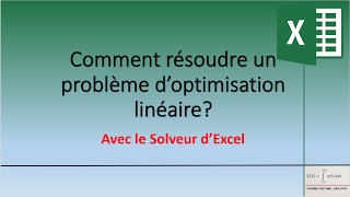 howto3  le solveur II  optimisation linéaire  using solver to determine optima [upl. by Emylee]