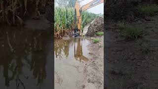 Drainage trenching process in corn fields [upl. by Ardnasirk]