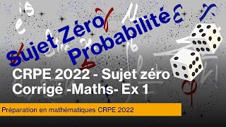 CRPE 2022 sujet zéroMATHSCorrigéExercice1 [upl. by Essie]