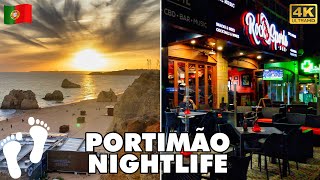 PORTIMAO Nightlife Praia da Rocha Algarve 🌞 Portugal 🇵🇹 Evening amp Night Walk 🏖️🚶 4K UHD [upl. by Aznecniv335]