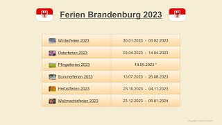 Ferien Brandenburg 2023 [upl. by Rexfourd]