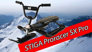 STIGA Snowracer SX Pro UnboxingTesting Pulling with Snowmobile [upl. by Alyose504]