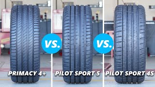 Michelin Pilot Sport 5 vs Pilot Sport 4S vs Primacy 4 The Differences Tested and Explained [upl. by Jeanna]