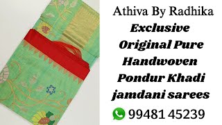 Exclusive Pure Handwoven Pondur Khadi jamdani sarees pondurukhadi khadijamdani khadisaree [upl. by Sergio562]