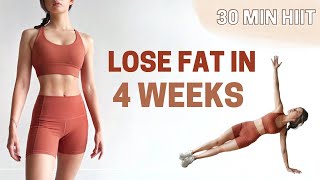 LOSE FAT IN 4 WEEKS 30 min Full Body HIIT with no jumping options  2022 Challenge  Emi [upl. by Leatrice]