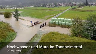 Tannheimertal STARKE REGENFÄLLE FÜHRTEN ZU MURENABGANG UND ÜBERSCHWEMMUNGEN Sa 20082022 [upl. by Levy]