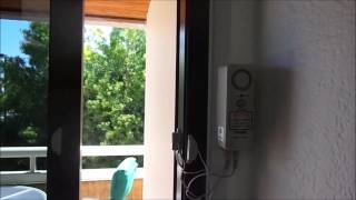 A Techko Pool Entry Security Alarm Model S187D with 2 magnetic sensors and 2 bypass buttone [upl. by Bueschel939]