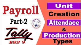 Payroll Units Attendance and Production Types in Tally Class2  Payroll in Tally ERP 9 Part110 [upl. by Radmilla]