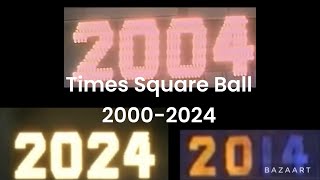 Times Square 20002024 Ball Drops [upl. by Atteuqehs]