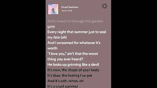 Cruel Summer  Taylor Swift speed up [upl. by Muhan]