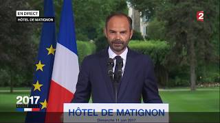 Premier tour des élections législatives – Réaction dEdouard Philippe – 11 juin 2017 France 2 [upl. by Madelin]