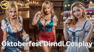 Oktoberfest Dirndle Cosplay AI Lookbook HD [upl. by Annmaria]