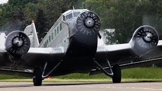 Crosswind Departure of a World War II plane  Junkers JU52 HD [upl. by Garda990]