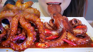 ASMR EATING SPICY OCTOPUS EATING SOUNDS  LINHASMR [upl. by Ziegler]