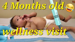 4 month old baby doctor visit  what happens at babys 4 month checkup  4 months old gets vaccines [upl. by Milano]