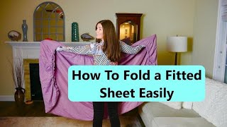 How to Fold a FITTED Sheet Easily [upl. by Enirroc]