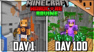 I Survived 100 Days in a MASSIVE RAVINE Only World In Hardcore Minecraft [upl. by Gustavus861]