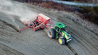 John Deere 6215r with Väderstad Spirit 600c [upl. by Anerres734]