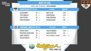 Burscough CC 1st XI v Cheshire Lines CC 1st XI [upl. by Aubigny757]