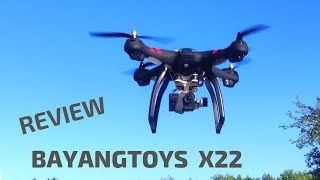 Bayangtoys X22 3 Axis Gimbal Drone  Test Crash and Review [upl. by Bunting]