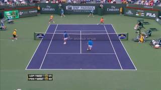 Indian Wells 2011 Halve Finale  Federer amp Wawrinka vs Lopez amp Nadal [upl. by Letnoj829]