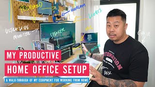 My Practical Home Office Desk Setup for Productivity in 2023 [upl. by Rives]