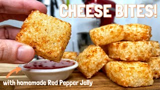 Brazilian Tapioca Cheese Bites with Homemade Red Pepper Jelly  Only 3 Ingredients [upl. by Enihpled206]