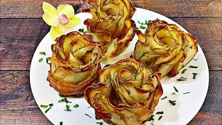 Bacon Wrapped Potato Roses  How to make baked rose shaped potatoes [upl. by Buxton]