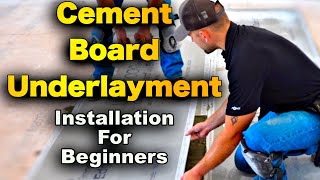 Cement Board Underlayment Installation [upl. by Hanfurd]