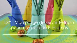 Pliage de serviette lapin de Pâques  le tuto DIY facile [upl. by Halpern]