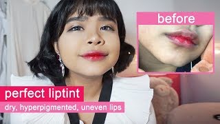 Best Lip Tint Hack  UNEVEN DARK DRY CHAPPED LIPS [upl. by Yecnay439]