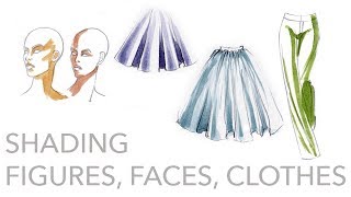 Fashion Illustration Tutorial Shading Figures Faces Clothing [upl. by Blase]