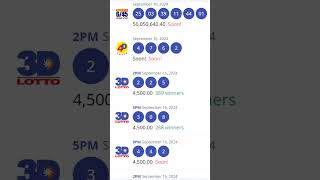 9pm lotto result today September 162024shortvideo [upl. by Ylahtan265]