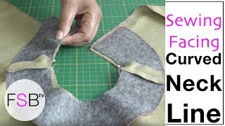 Sewing Facing to Curved Necklines [upl. by Amlet685]