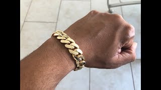 14mm Miami Cuban Link Bracelet DanielJewelryInc Review [upl. by Nomyt947]