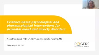 Evidencebased interventions for perinatal mood and anxiety disorders Rogers August 2022 webinar [upl. by Rodama2]