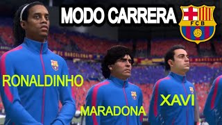 JUGANDO CON ICONOS DEL BARCELONA EL MODO CARRERA  NUNCA ANTES VISTO EA SPORTS FC 24 [upl. by Nekal]