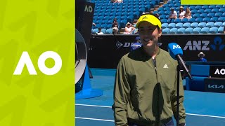 Garbine Muguruza quotI played wellquot 1R oncourt interview  Australian Open 2021 [upl. by Burris807]