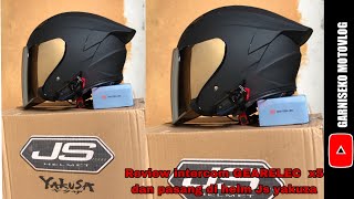 Review Headset Bluetooth model Intercom GEARELEC x5 pasang di helm Js yakuza [upl. by Alliw]