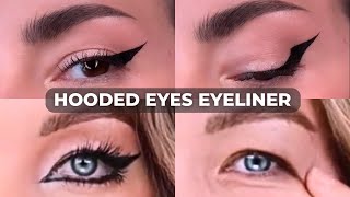 How To 7 Different Winged Eyeliner Styles on HOODED EYES [upl. by Herwin95]