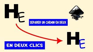 Séparer Un chemin inkscape en 2  en 2 clics avec la fonction quotDivisionquot [upl. by Ordnajela]